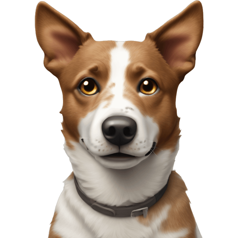 Brown tan and white Australian cattle dog emoji