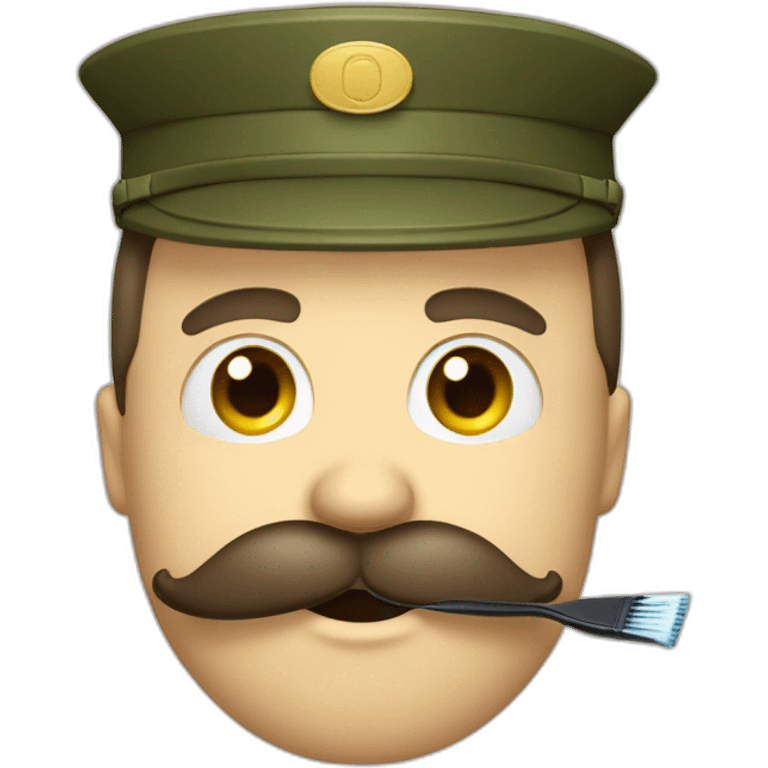 Monsieur avec une moustache en brosse à dents et avec un habit militaire  emoji