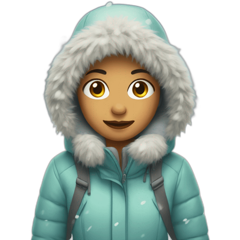 woman walking in snow emoji