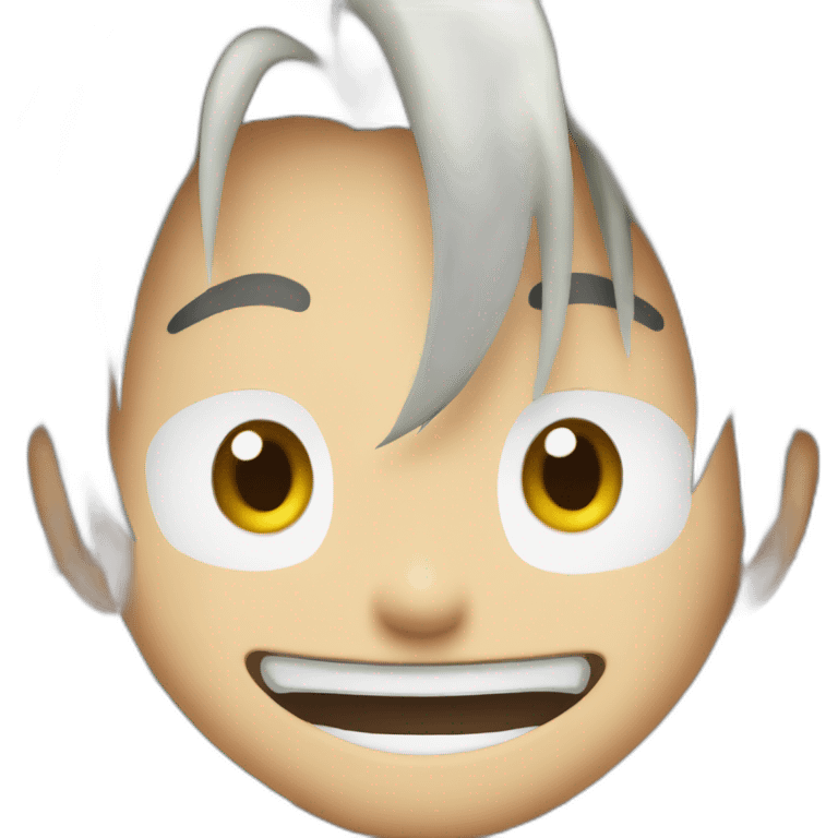 Gear 5 luffy White hair cartoon style laughing  emoji