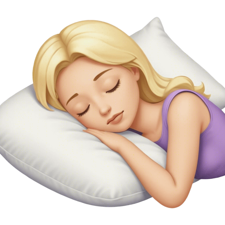 Blonde girl sleeping on a pillow emoji