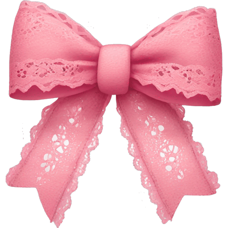 Pink bow with lace emoji