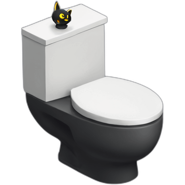 toilet with umbreon head atop isometric emoji