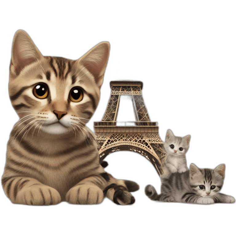 Eiffeltower attacked by kittens emoji