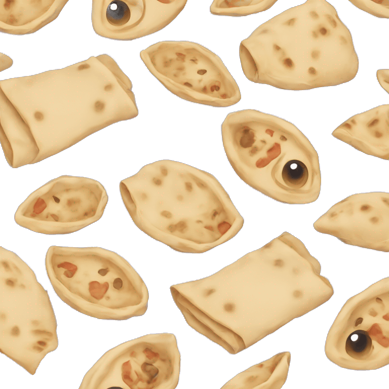 chapati with hand and le emoji