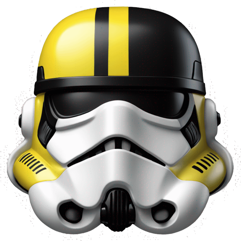 Black and yellow stormtrooper helmet  emoji