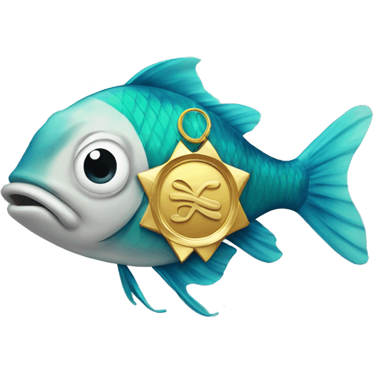 Fish with olympiad medal emoji