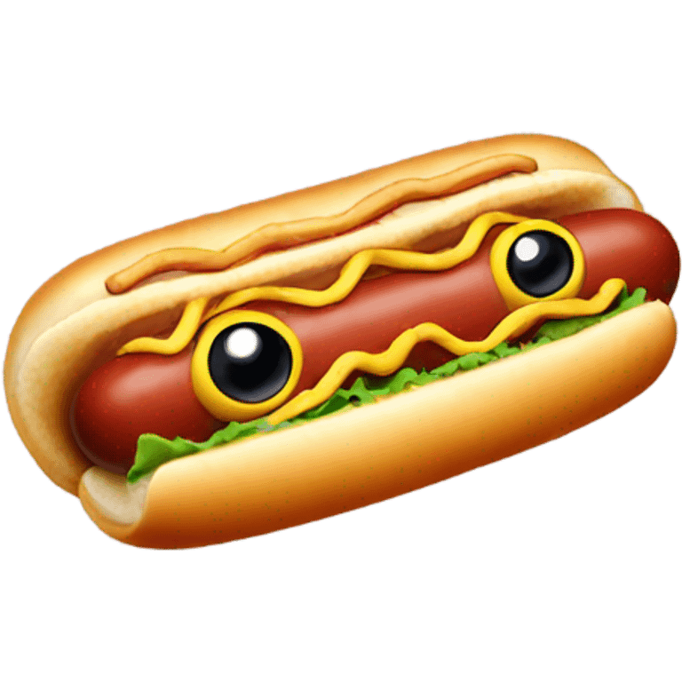 jealous hot dog with lashes emoji