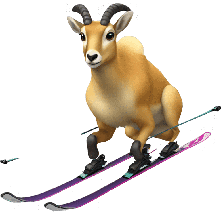 Chamois skiing emoji