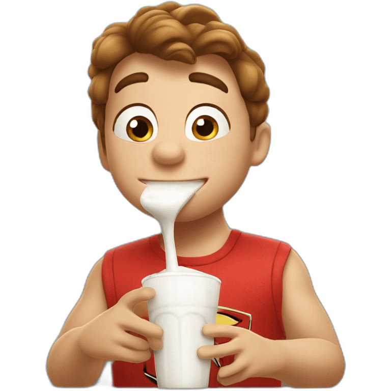 Lightning McQueen drinking milk emoji