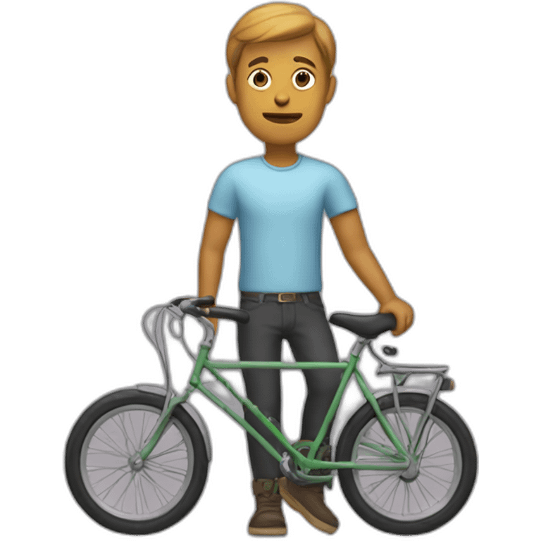 Man with polinsongs and bike hemmet emoji