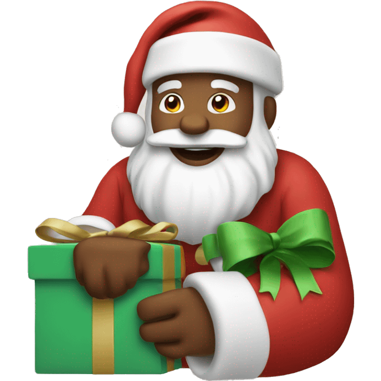 Santa Claus with a gift emoji