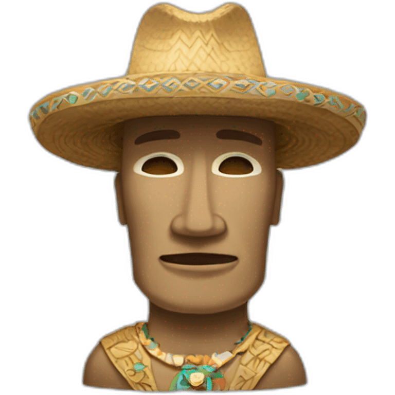 Moai con sombrero de copa emoji