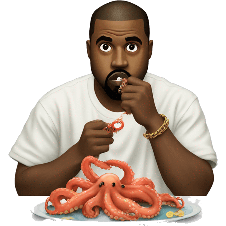 kanye west eating a octopus emoji