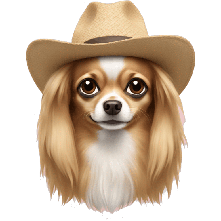 Chihuahua long hair in a hat emoji