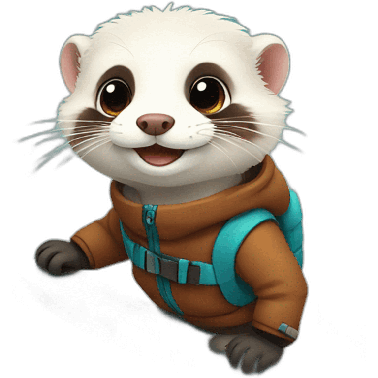 ferret snowboarding emoji