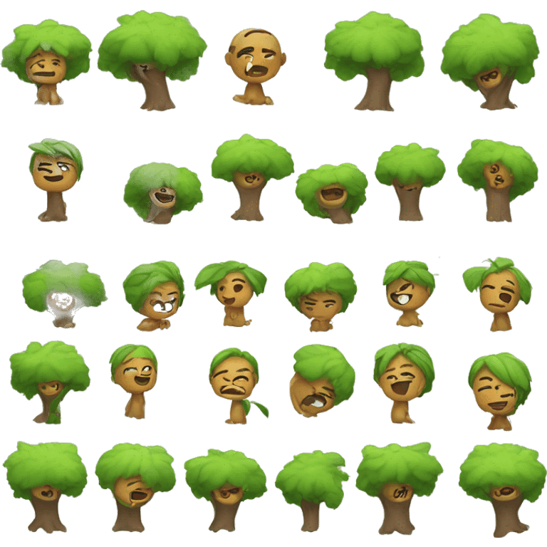 

Your emotes will match your theme, with chibi-style emotes created from your vector art. The emotes' reactions will be connected to the tree branches, and there will be a small bracelet with leaves around your neck. emoji