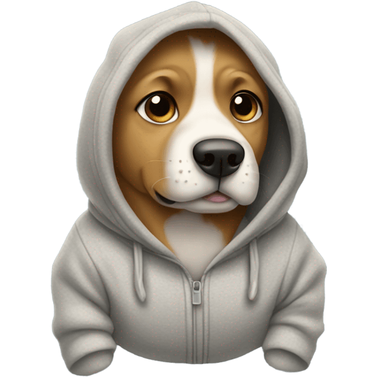 Dog wearing a hoodie emoji