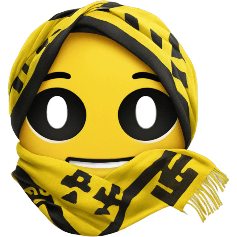 A smiley with a BVB Borussia Dortmund scarf  emoji