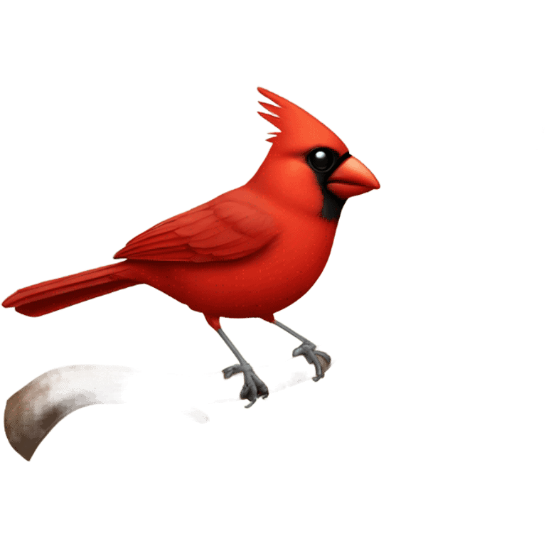 red cardinal standing on a branch emoji