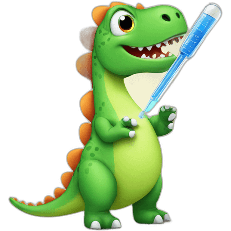 fever dinosaur with thermometer emoji