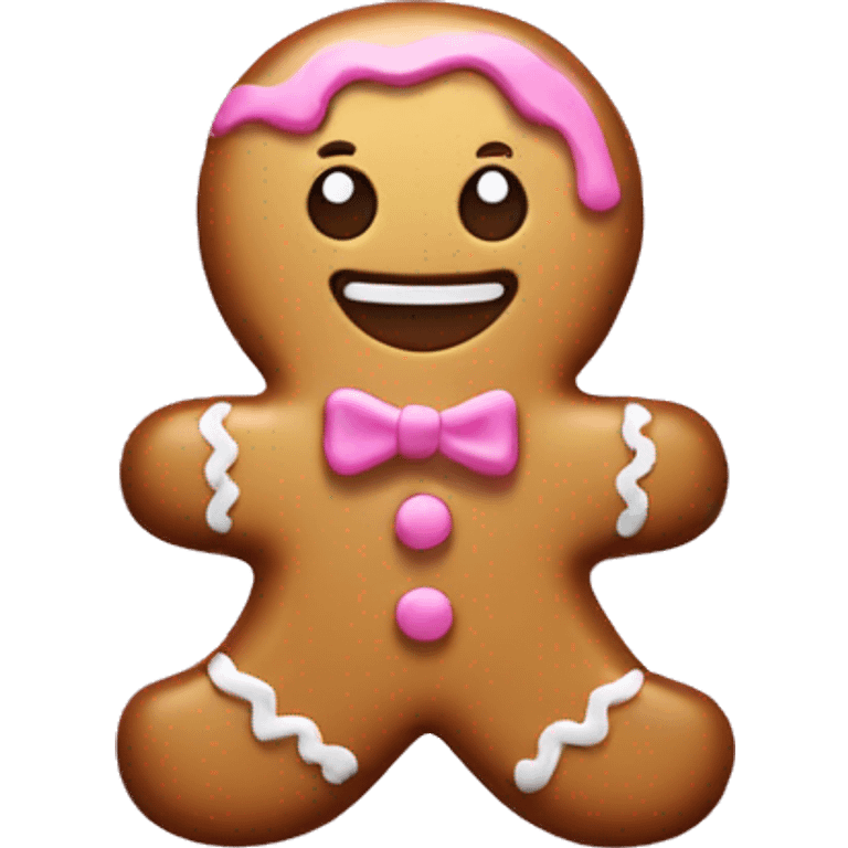 pink and gold gingerbread emoji