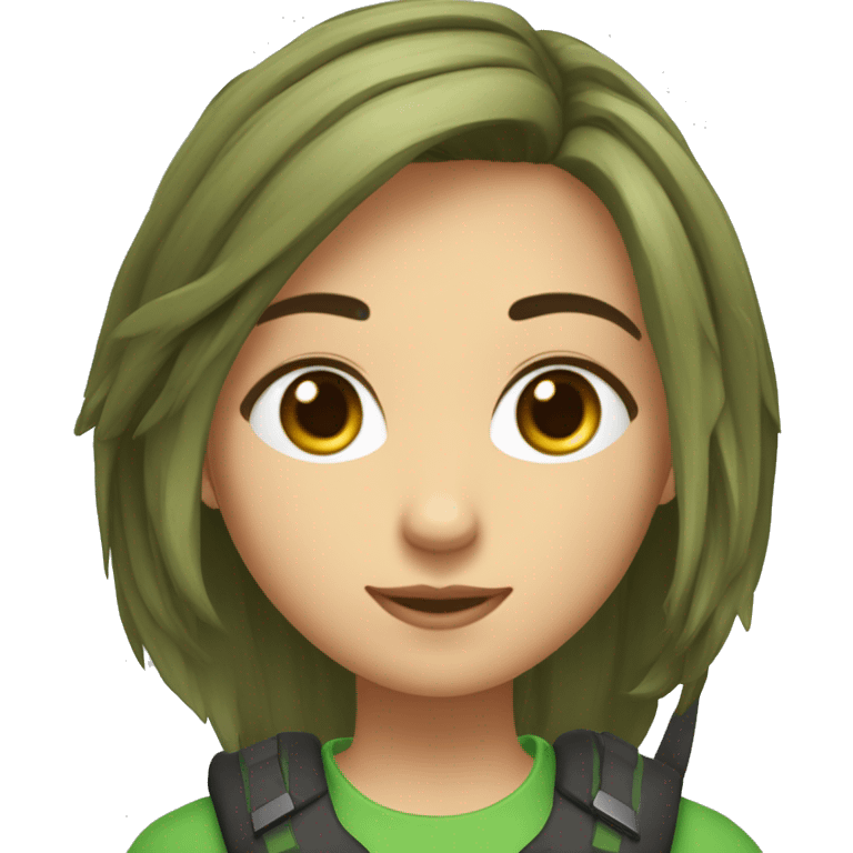 Un joven de tez clara, pelo castaño y liso, ojos verdes, muy lindo y con audífonos gamer emoji