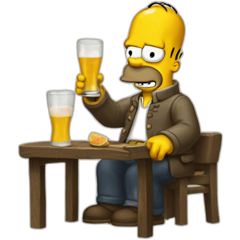 Homer buvant un Ricard  emoji