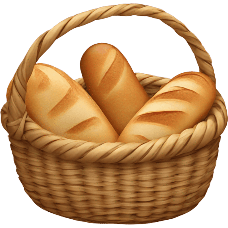 coquette basket with bread emoji