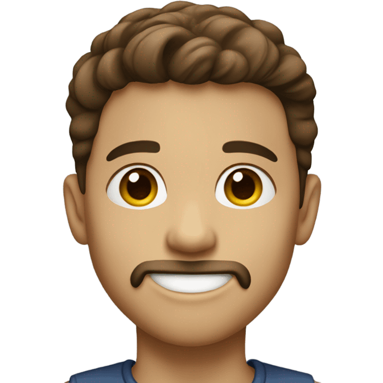 smiling boy with brown hair and gotee emoji