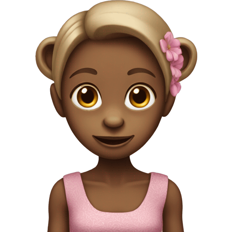 girl monkey in dress emoji