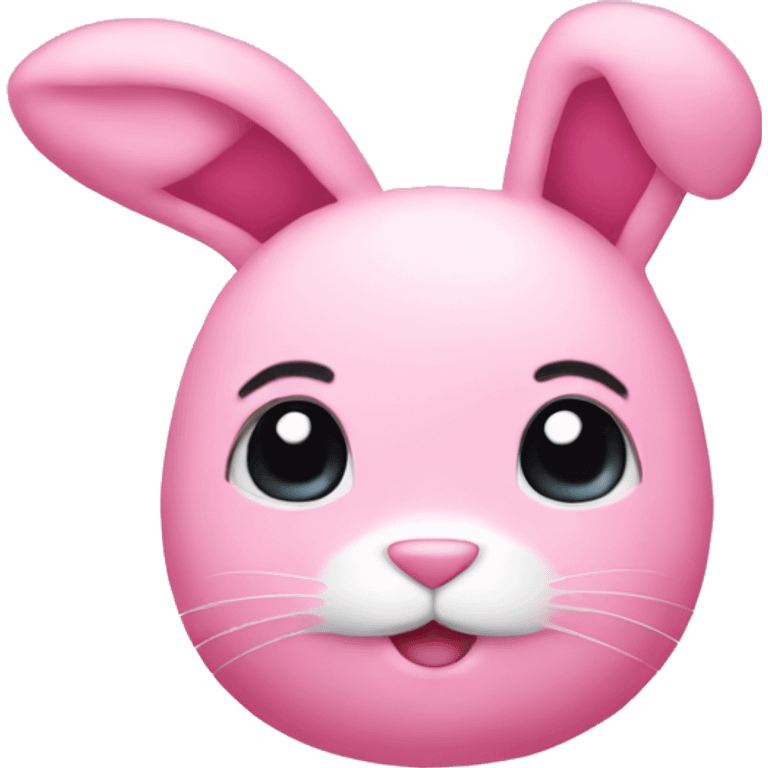 Pink plushie bunny emoji