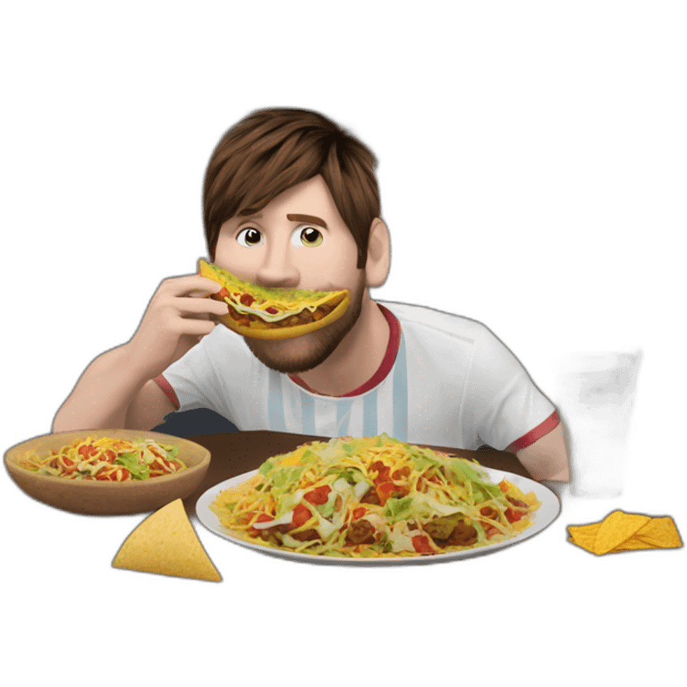 Messi sur la Tour Eiffel qui mange un tacos emoji