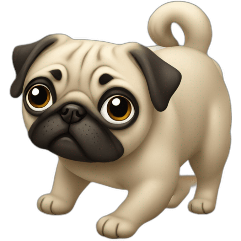 Pug cuidando la casa  emoji