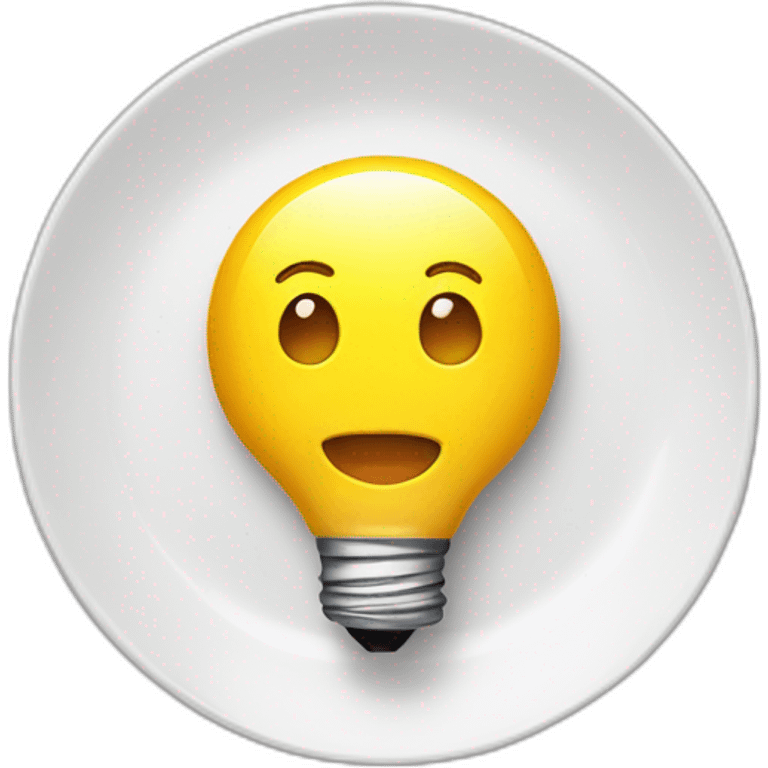 cute-plate-with light bulb emoji