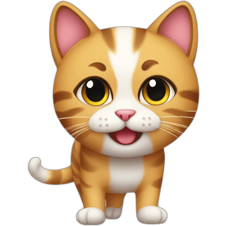 Cute cat aerobic emoji