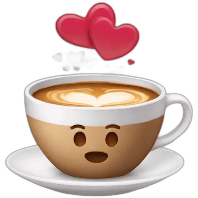 Coffee with hearts emoji