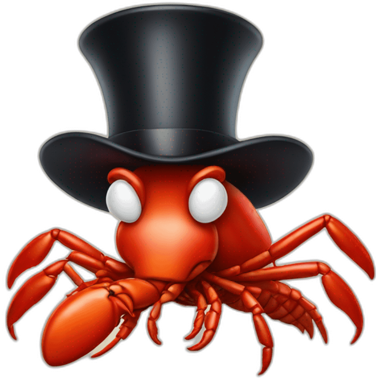 lobster wearing a top hat emoji