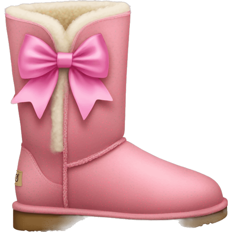 Ugg boot with a pink bow emoji