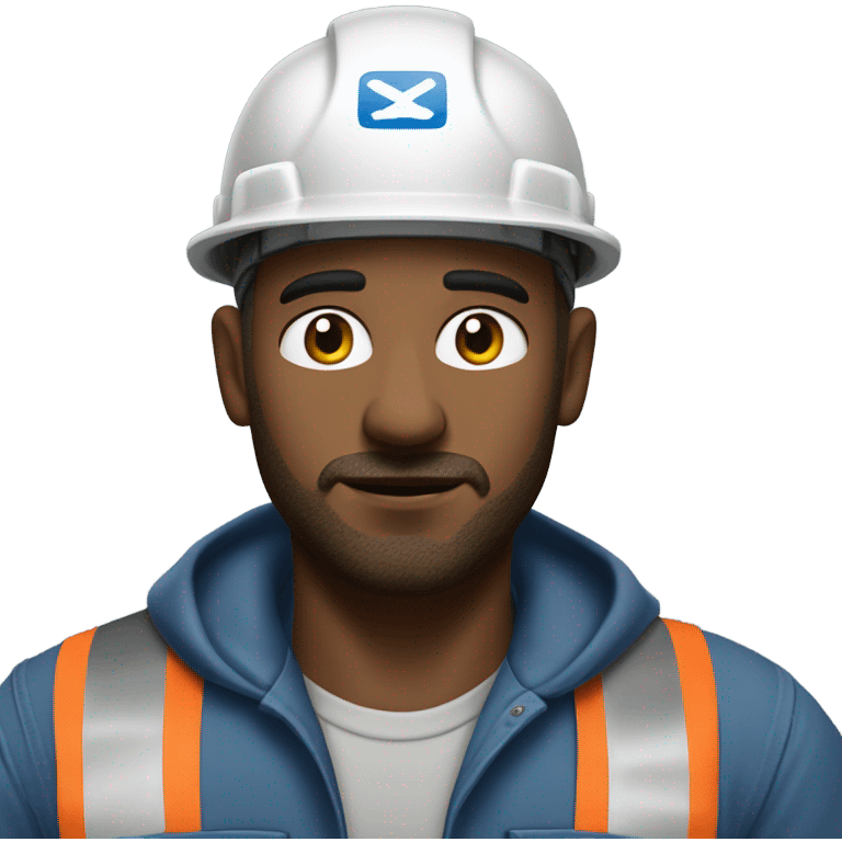 blue collar workers photorealistic serious emoji