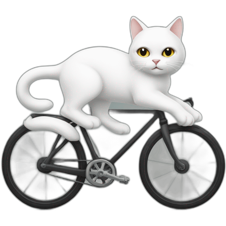 white cat on bike emoji