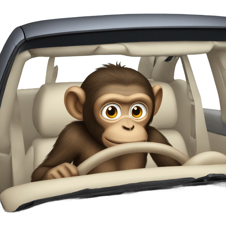 monkey in car emoji