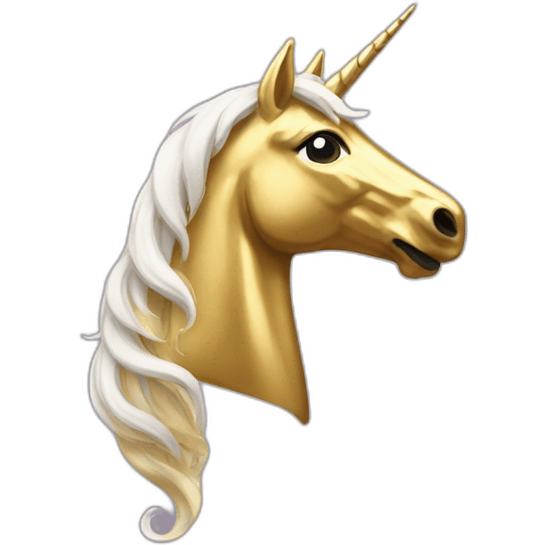 Gold unicorn emoji