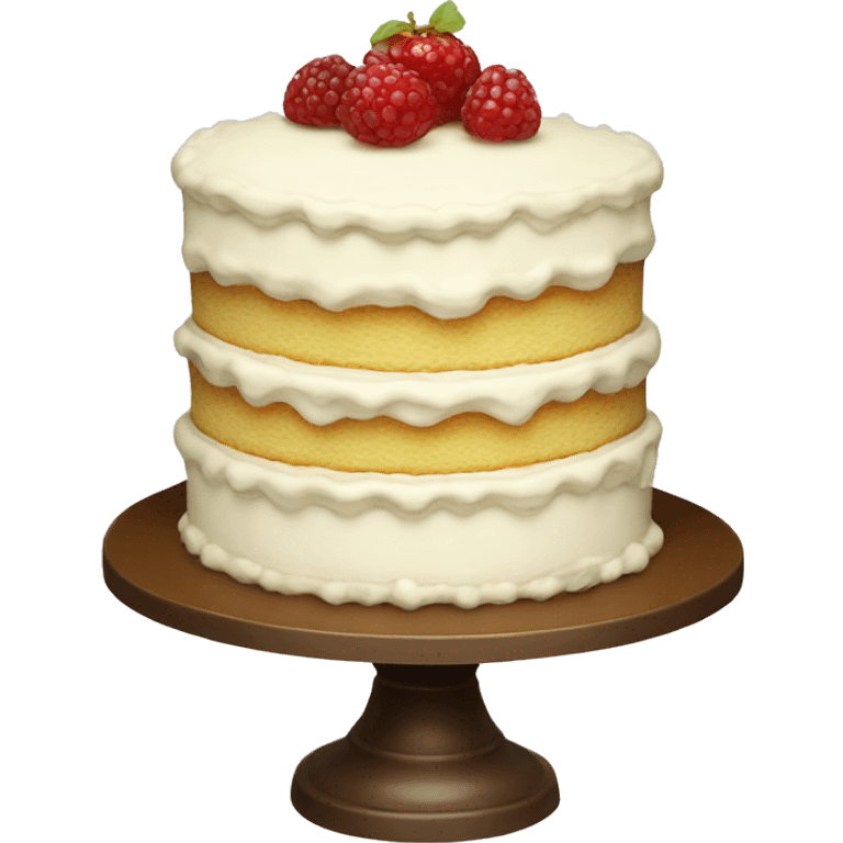 vintage white 3 layer cake  emoji