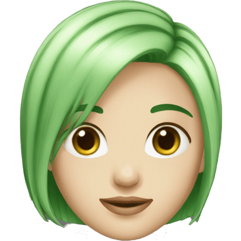 short green hair, fair skin, girl emoji