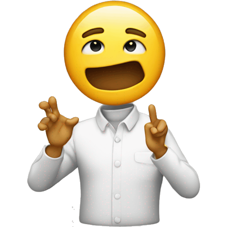 dab emoji with just face and hands emoji