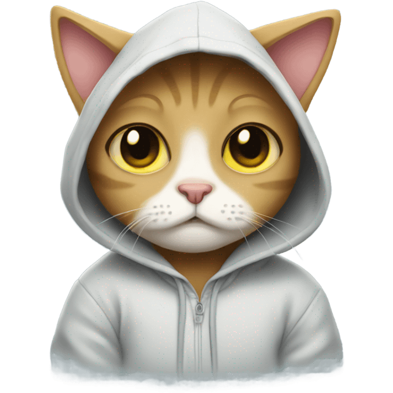 Sad cat in a hoodie emoji