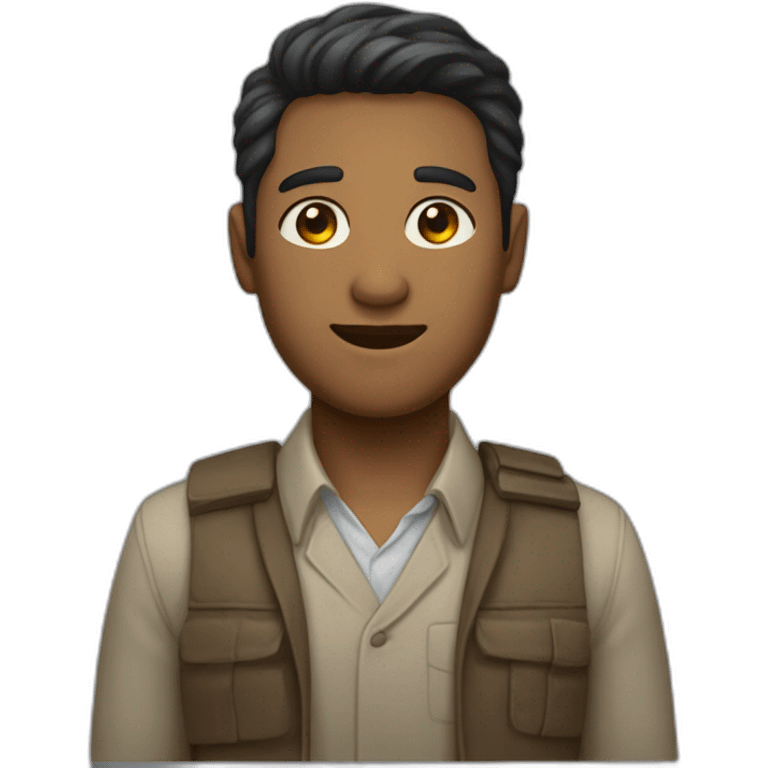 un avatar de una persona masculina aleatoria, que imponga caracter y determinación emoji