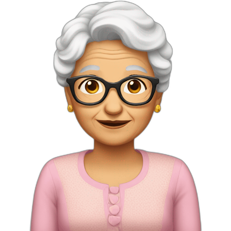 Abuela abraza niña emoji