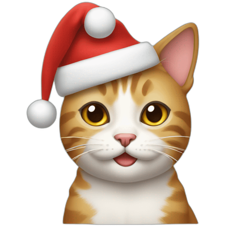 cat with Christmas hat emoji